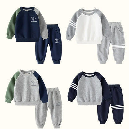 Little Boys Color Patchwork Two-Piece Casual Tracksuits childrensterritory