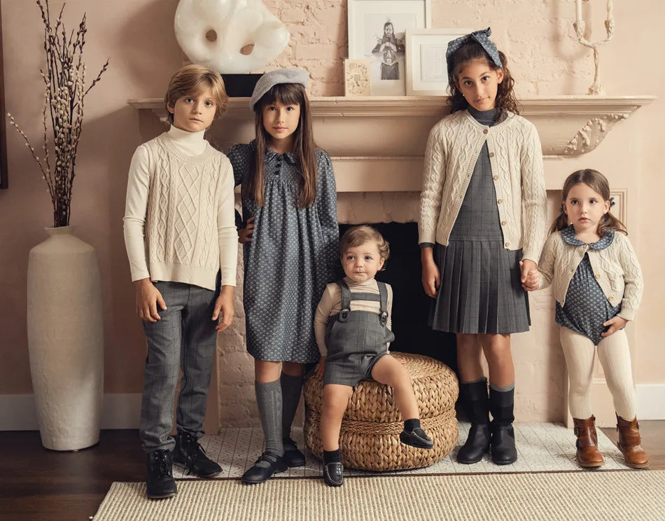 Blue Shabbos Print Soft Wool Knitted Family Matching Clothing childrensterritory