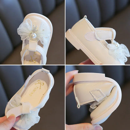 Soft-Soled Bow Design Princess Leather Shoes for Baby Girls childrensterritory