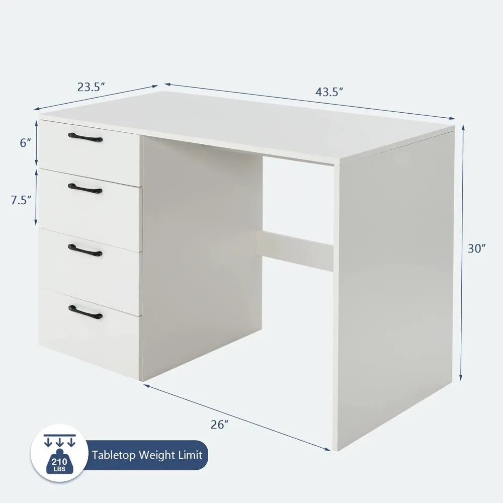 Modern Executive Desk with 4 Storage Drawers