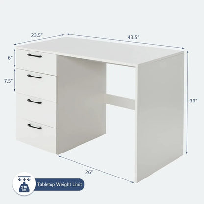 Modern Executive Desk with 4 Storage Drawers