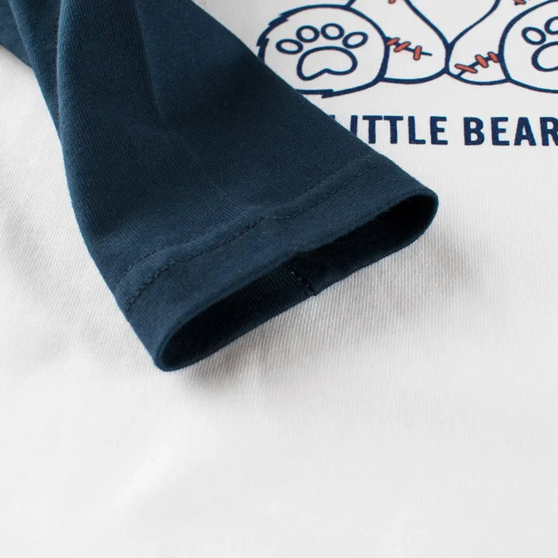 Trendy Boys Long Sleeve Bear Cartoon Design Cotton T-Shirts childrensterritory