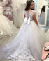 Baby/Kids Girls Long Lace Design First Communion Gowns childrensterritory
