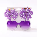Girls Hair Bows And Colorful Heart Sun Glasses