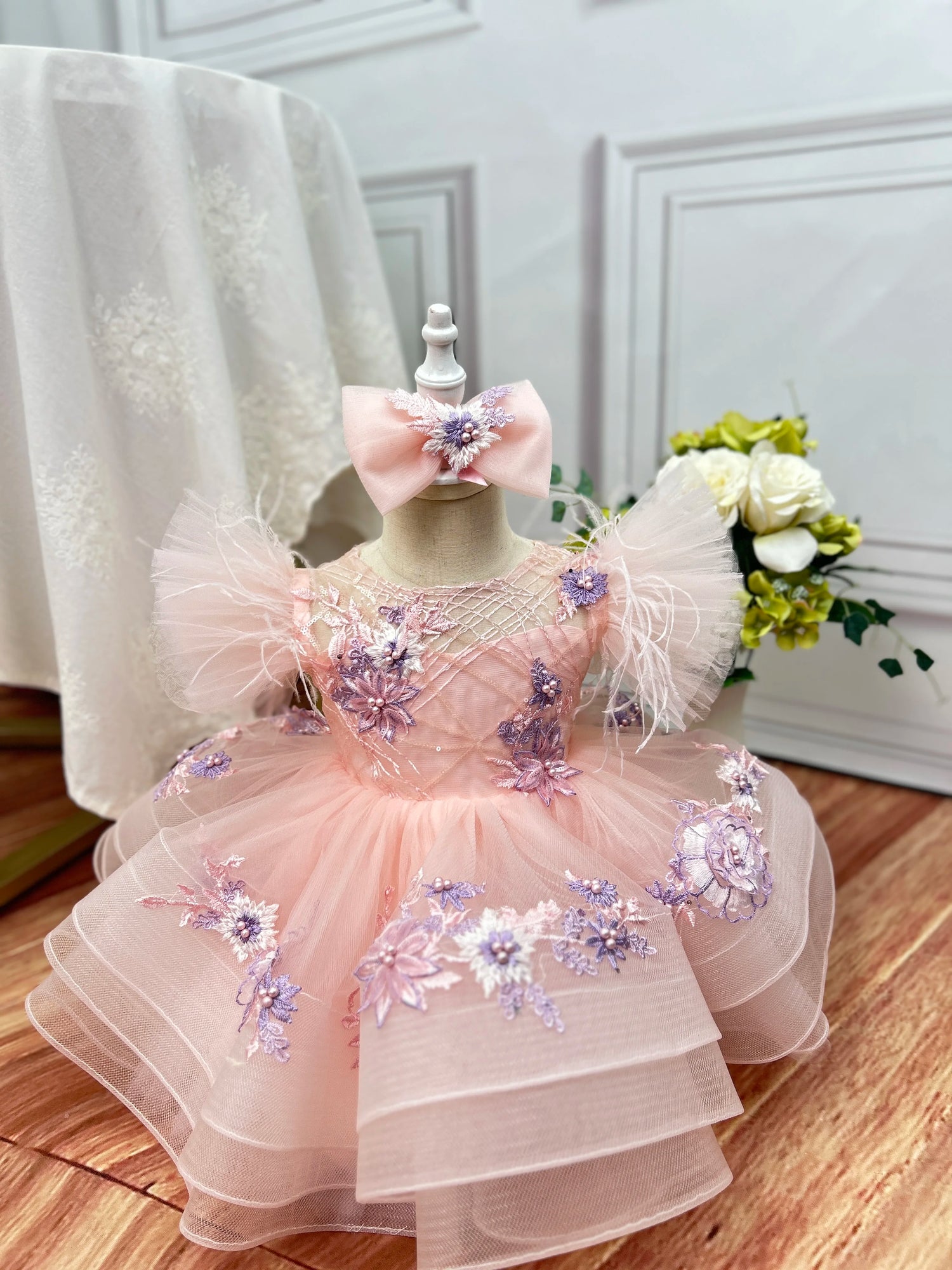 Baby Girl Fluffy Designer Birthday Party Dresses childrensterritory