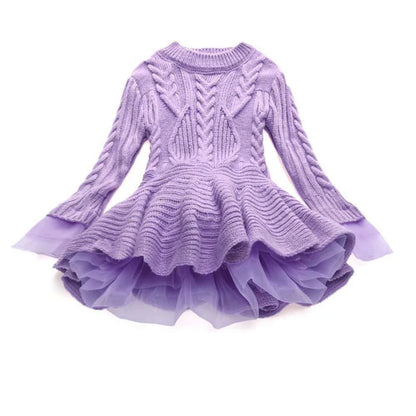 Long-Sleeved Winter Puffy Dresses For Girls childrensterritory