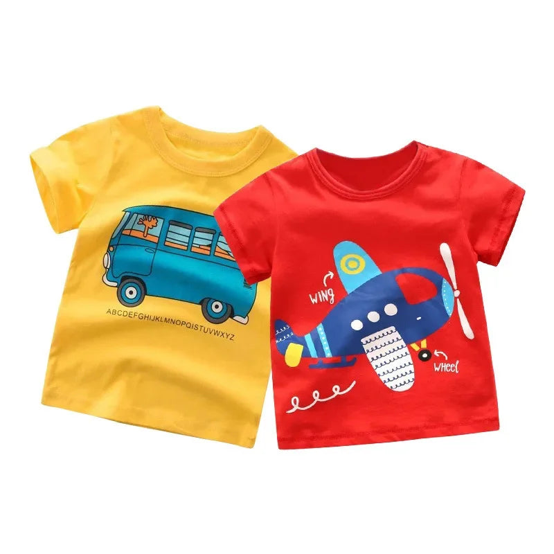 Cartoon Design Soft Cotton Summer Tees/T-shirts for Kids childrensterritory