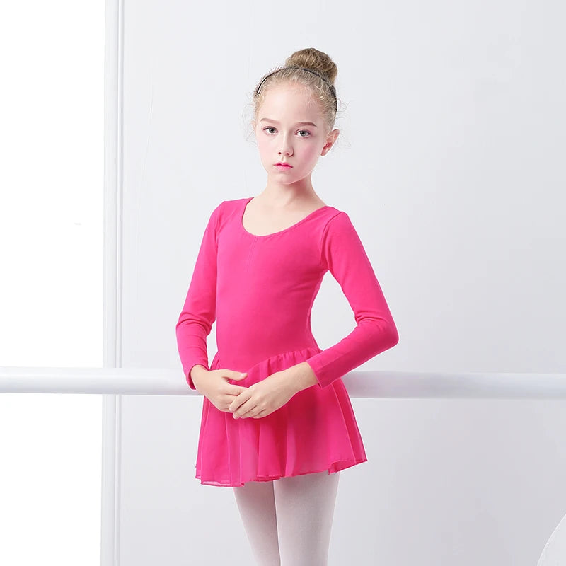 Kids Girls Long/Short Sleeve Ballet Leotard/Dancewear childrensterritory
