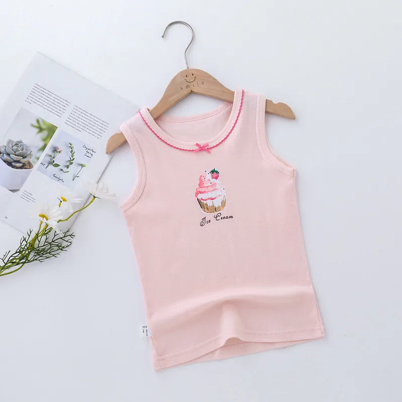 Kids Cotton Multiple Styles Camisole Vests For Summer childrensterritory