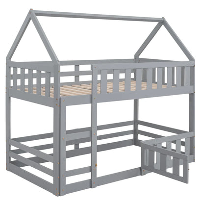 Fenced-in and Door-Equipped Twin-Over-Twin bunk bed
