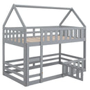 Fenced-in and Door-Equipped Twin-Over-Twin bunk bed