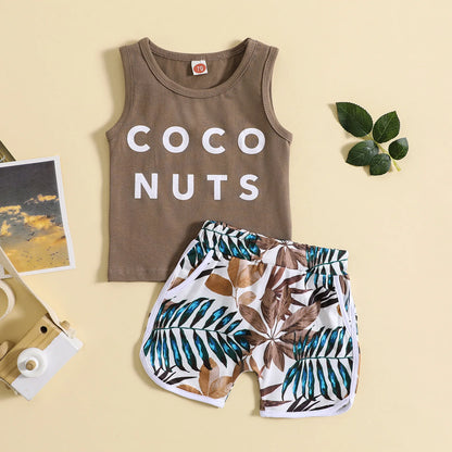 2Pcs Casual Summer Clothing Set for Baby Boys/Girls