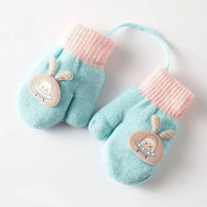Cartoon Design Knitted Warm Gloves for Baby/Kids childrensterritory