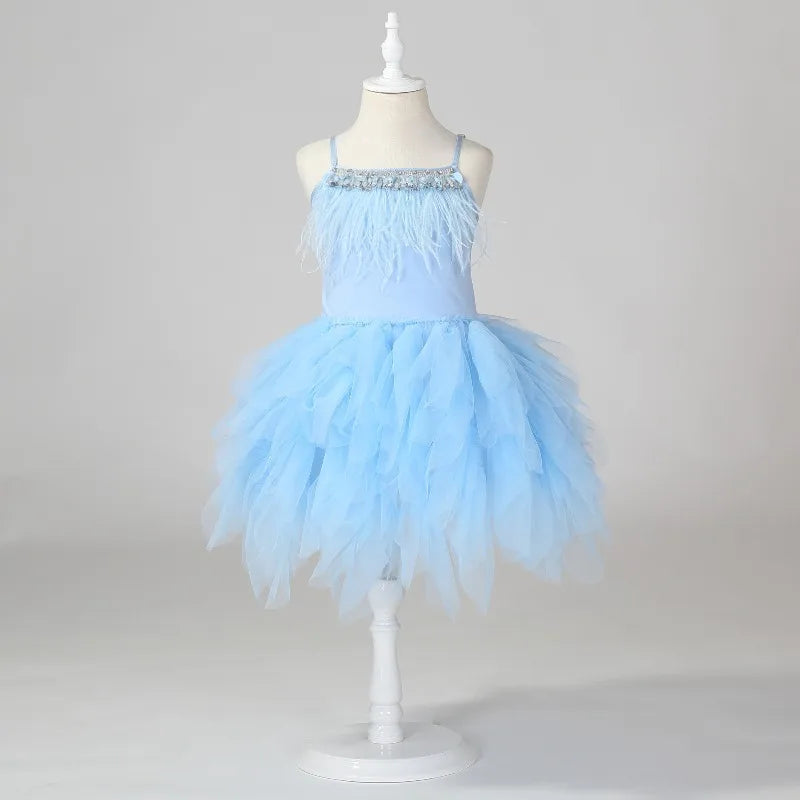 Sleeveless Lace Design Princess Dresses For Girls