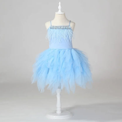 Sleeveless Lace Design Princess Dresses For Girls