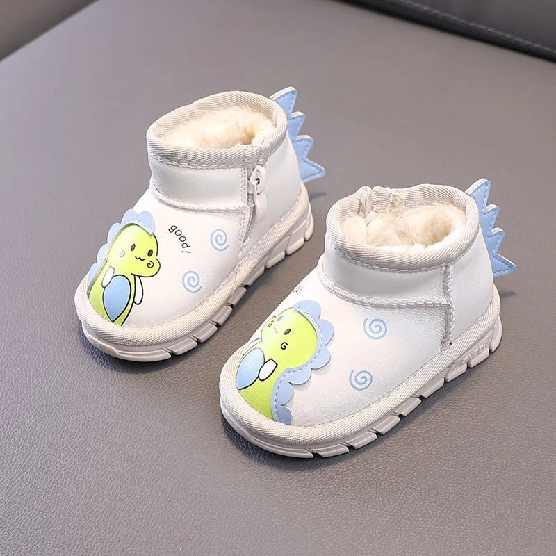 Kids Cartoon Dinosaur Design Warm Snow Boots childrensterritory