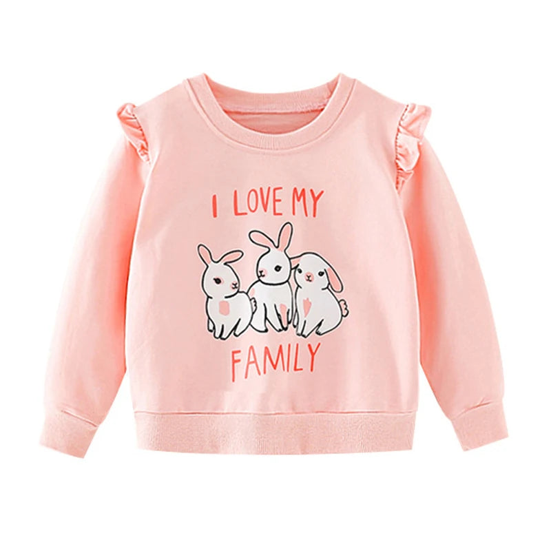 Full-Sleeve Cartoon Print Sweatshirts For Girls