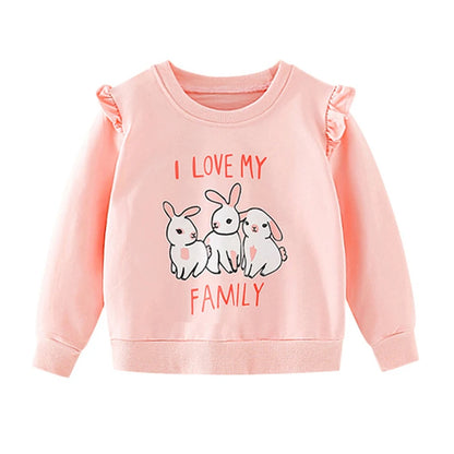 Full-Sleeve Cartoon Print Sweatshirts For Girls childrensterritory