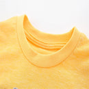 Cartoon Embroidery Short Sleeves Summer Tops for Kids Girls