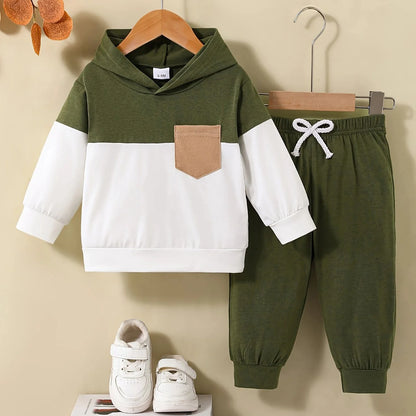 Kids Boys Blocking Hoodie with Pant Suit