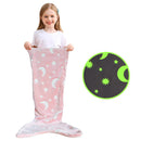 Soft Glow-in-the-Dark Flannel Mermaid Tail Blankets childrensterritory
