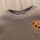 Toddler Boys Embroidered Bear Patch Casual Clothes Set childrensterritory