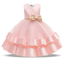 Elegant Formal Bow Puff Flower Girl Dresses for Birthday childrensterritory