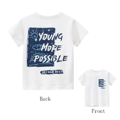 Graffiti Print Kids Boys Girls Summer Cotton T-Shirt Top childrensterritory