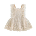Kids Girls Backless Floral Embroidery Princess Dress childrensterritory