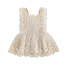 Kids Girls Backless Floral Embroidery Princess Dress childrensterritory