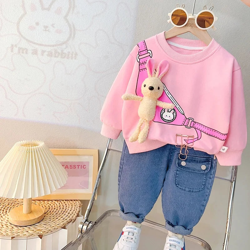 Cartoon Design Baby Boy Color Blocking 2PC Casual Clothes Set