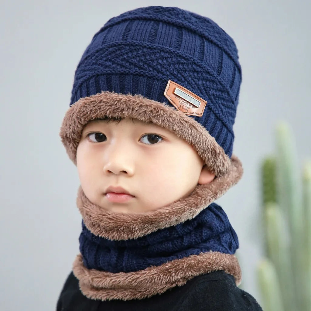 Plush Warm Winter Hat, Neck Scarf and Gloves Set for Kids childrensterritory