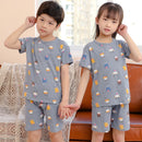 Kids Cartoon Print Short Sleeves Summer Pajamas Sets childrensterritory