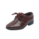 Kids Boys Britain Style Low-heeled Black Leather Shoes childrensterritory