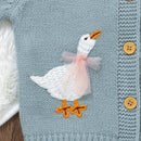 Cartoon Goose Design Baby Knitted Cardigan childrensterritory