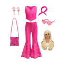 Kids Girls Starry Vest Top Pants Scarf Barbie Costume for Halloween