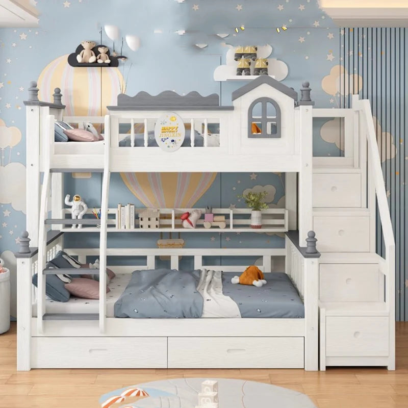 Modren Design High Small Double BunkBed with Storage childrensterritory