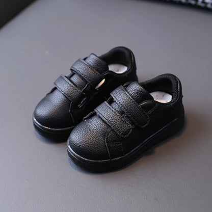 Kids Boys Black Leather Soft Breathable Casual Shoes childrensterritory