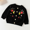 Infant Girls Long Sleeve Embroidery Knitted Cardigan childrensterritory