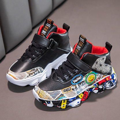 Cartoon Graffiti Pattern Sports Shoes for Kids Unisex childrensterritory