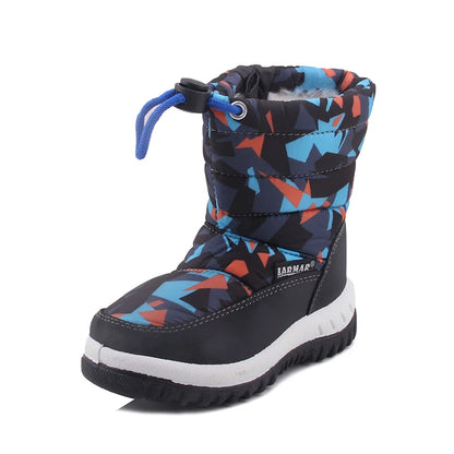 Kids Fashion Printed Warm Fur long Zipper Boots childrensterritory