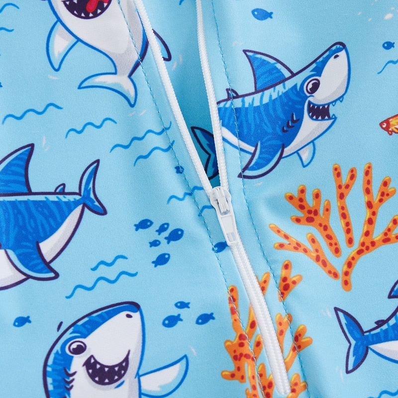 Baby/Kids Cartoon Shark Print Swimsuit for Girl Boy childrensterritory