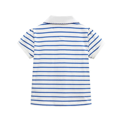 Little Girls Striped Cartoon Ladybug Design T-shirts childrensterritory