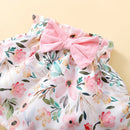 Infant Girl 3-piece Set: Fly-sleeve Romper, Floral Skirt, and Headband childrensterritory