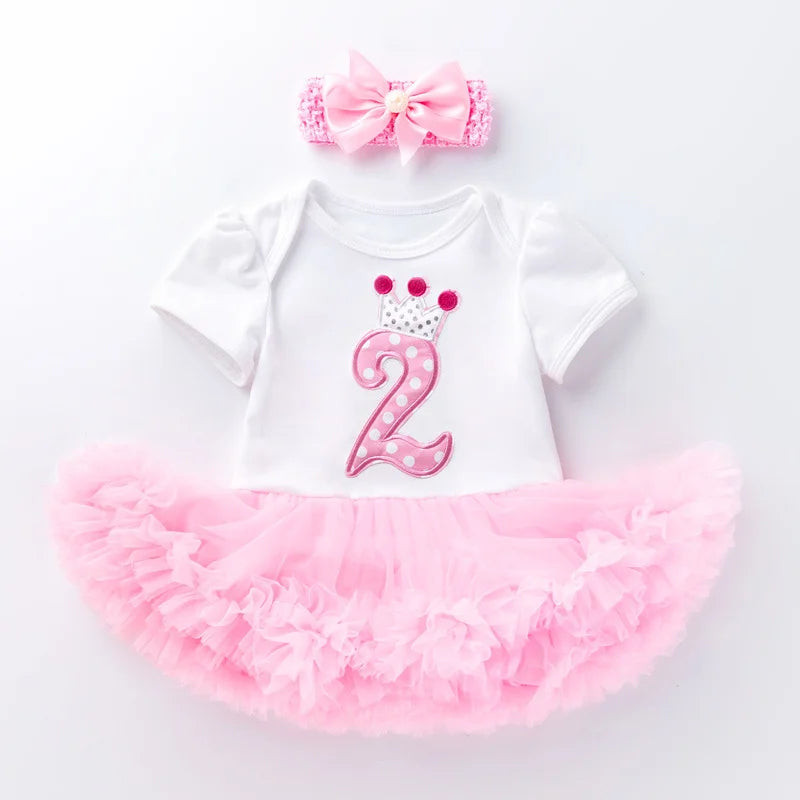 Newborn Girls White Bodysuit with Pettiskirt Tutu Outfits