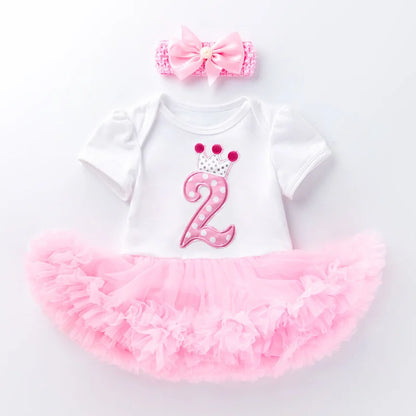 Newborn Girls White Bodysuit with Pettiskirt Tutu Outfits