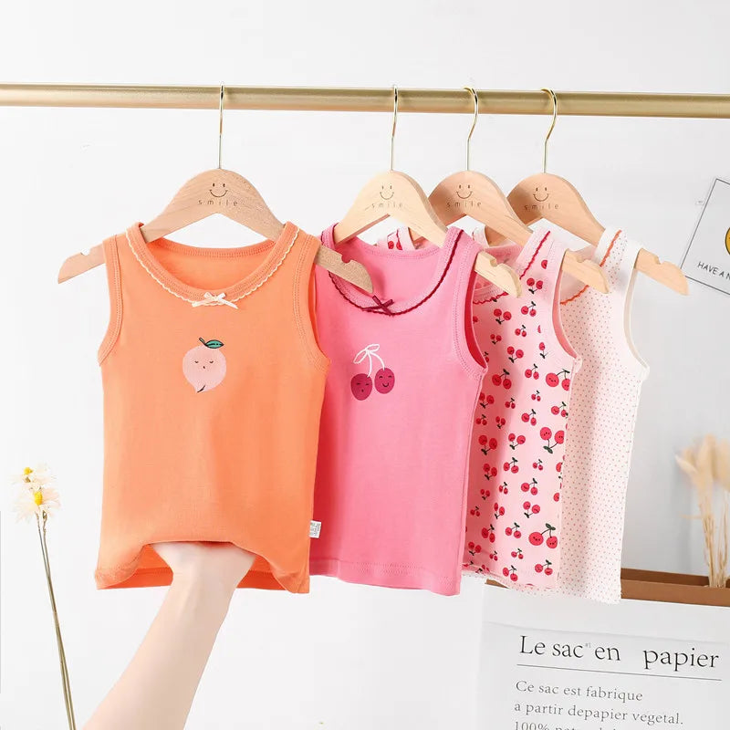 Kids Cotton Multiple Styles Camisole Vests For Summer childrensterritory