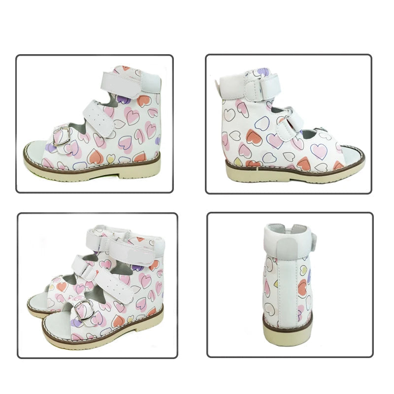 Graffiti Print Kids Girls Flatfoot Leather Shoes childrensterritory
