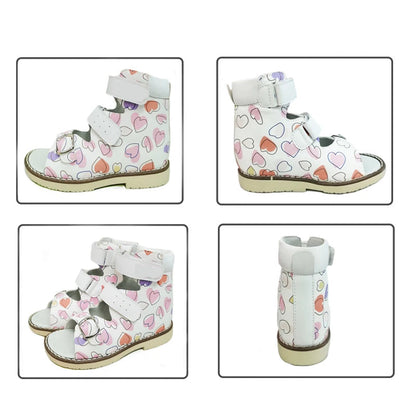Graffiti Print Kids Girls Flatfoot Leather Shoes childrensterritory