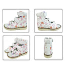 Graffiti Print Kids Girls Flatfoot Leather Shoes childrensterritory
